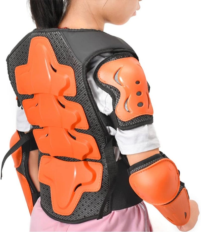 Kelendle Kids Motorcycle Armor Vest Suit Body Dirt Bike Protective Gear Youth Chest Spine Protector Child Elbow Knee Pads for Outdoor Racing Riding Skating Snowboarding Skiing - Image 2